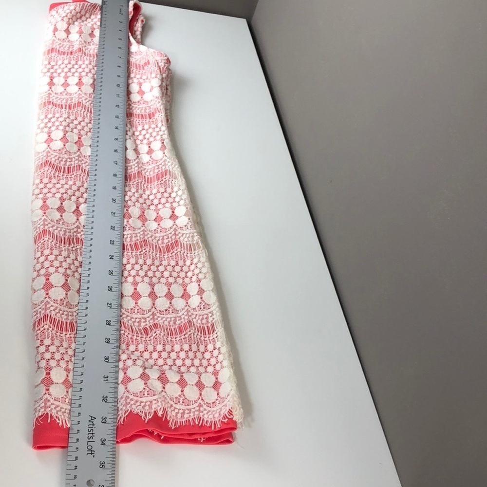 Eliza J Pinkish Orange Lace Overlay Shift Dress 6 - Picture 11 of 11